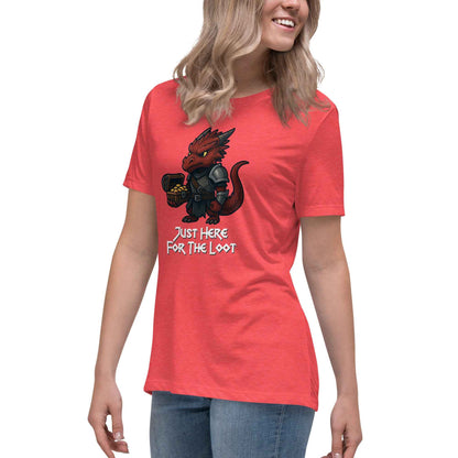 Just Here for the Loot - Red Dragon | Women's Relaxed T-Shirt