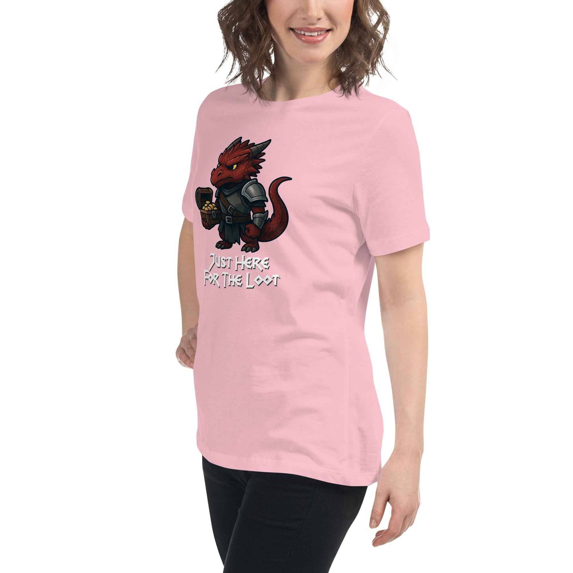 Just Here for the Loot - Red Dragon | Women's Relaxed T-Shirt