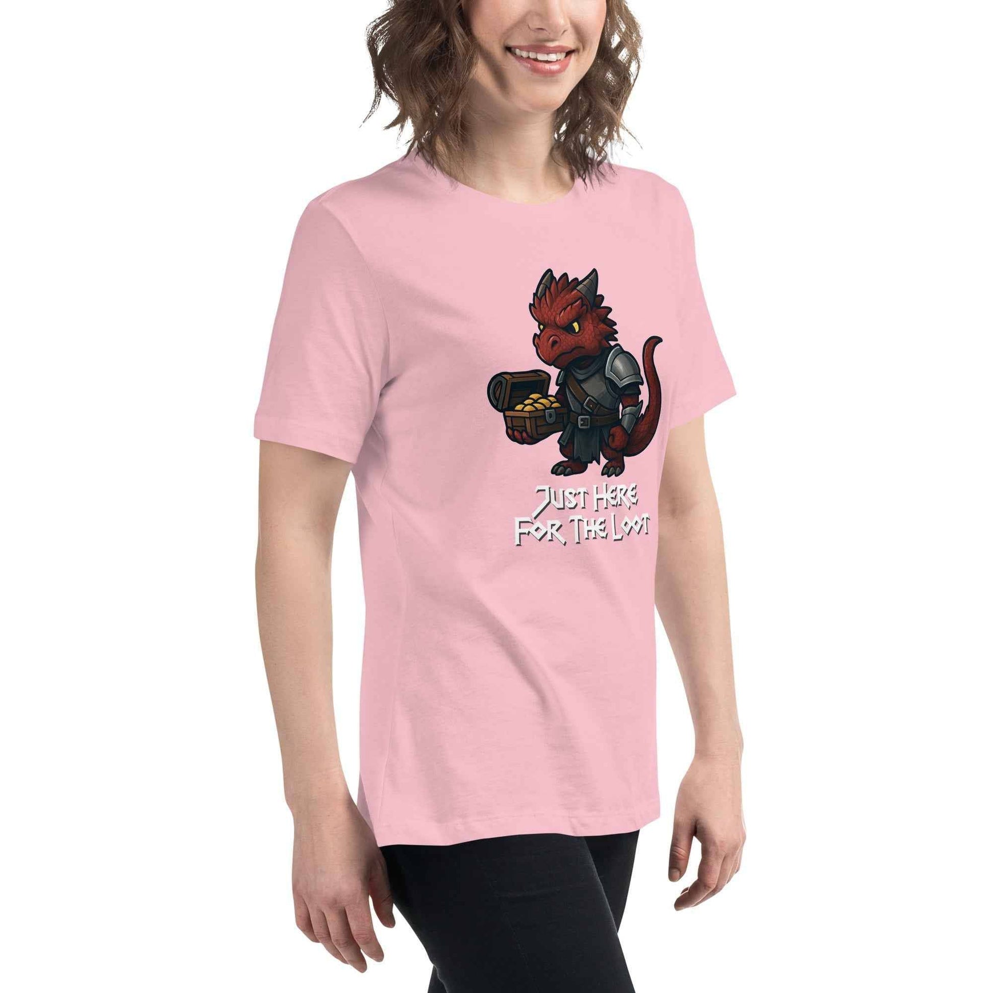 Just Here for the Loot - Red Dragon | Women's Relaxed T-Shirt