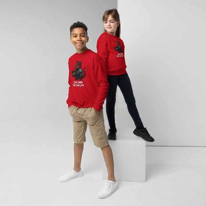 Just Here for the Loot | Red Dragon | Youth crewneck sweatshirt