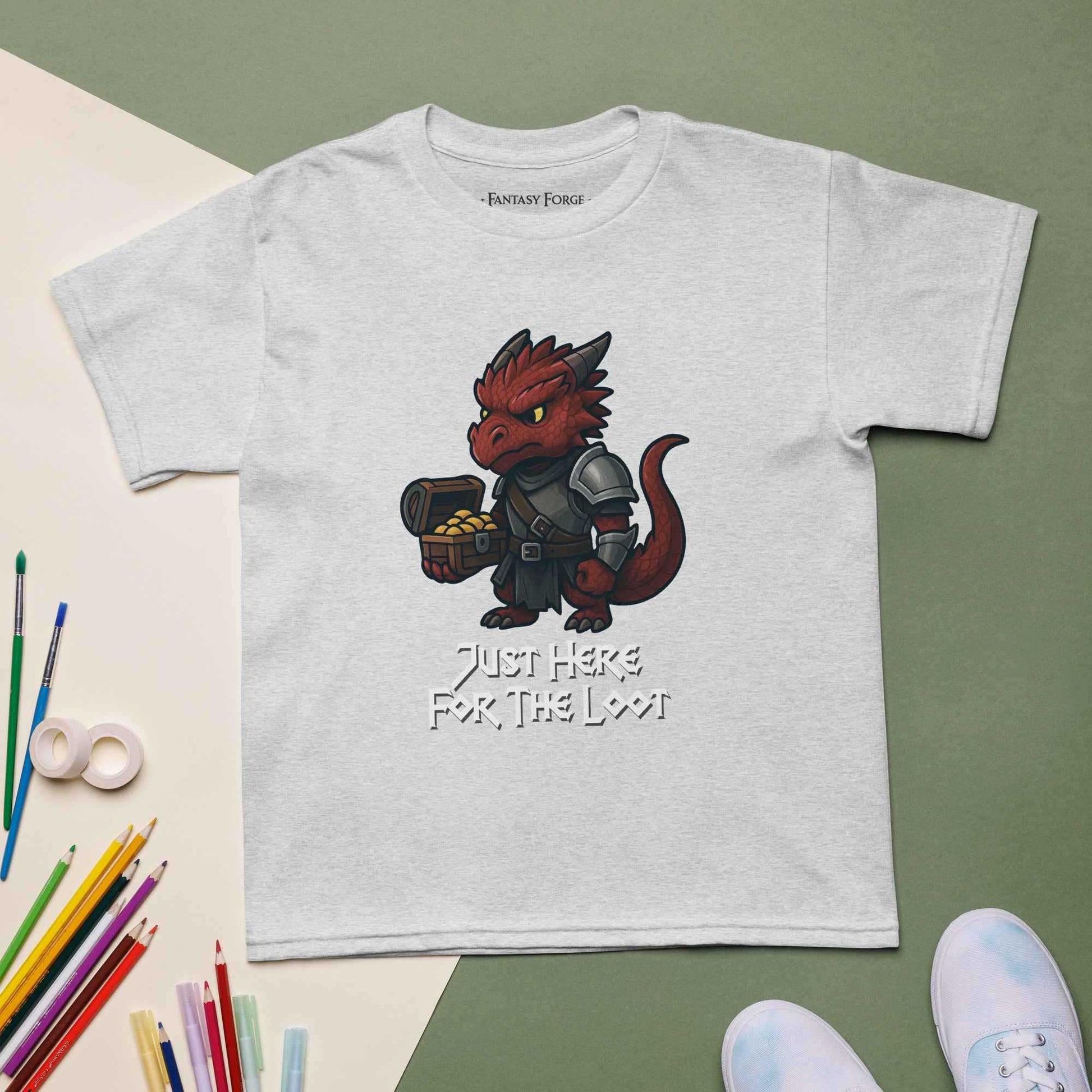 Just Here for the Loot – Red Dragon Youth T-Shirt