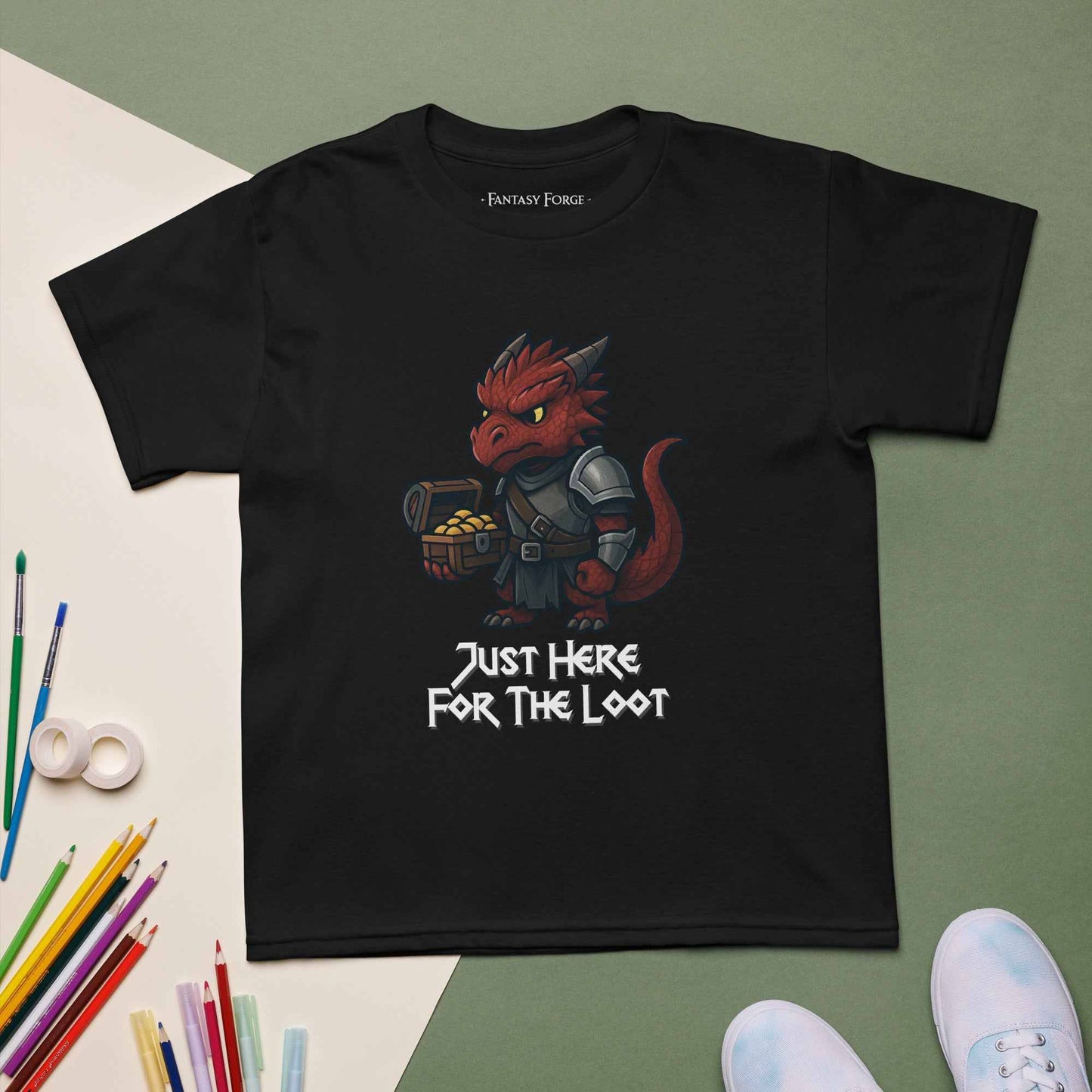 Just Here for the Loot – Red Dragon Youth T-Shirt