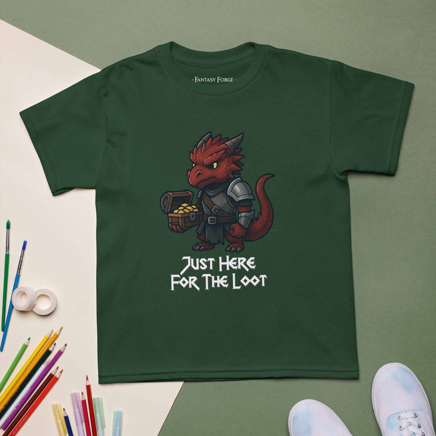 Just Here for the Loot – Red Dragon Youth T-Shirt