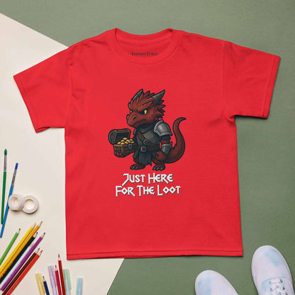 Just Here for the Loot – Red Dragon Youth T-Shirt