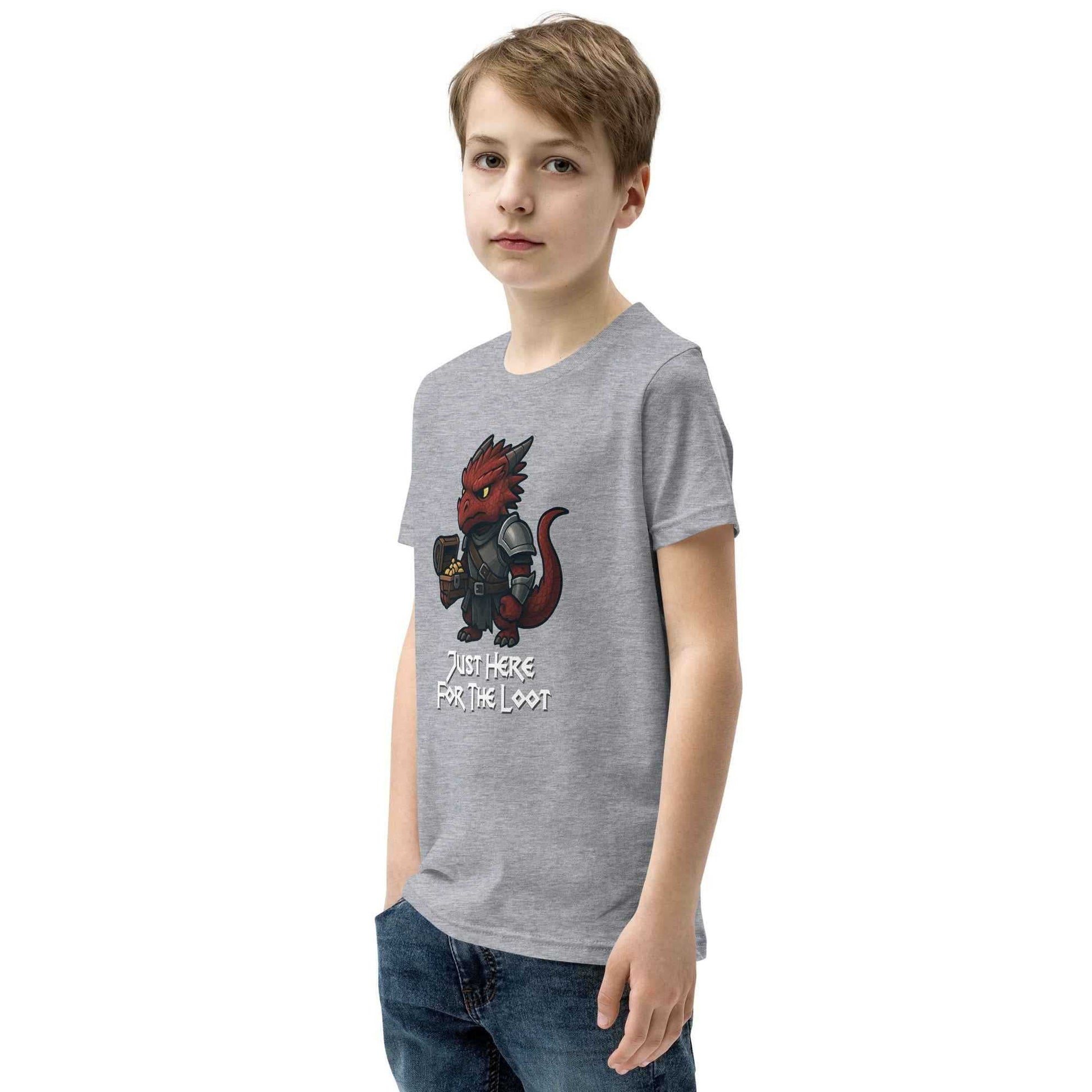 Just Here for the Loot | Red Dragon | Youth Short Sleeve T-Shirt