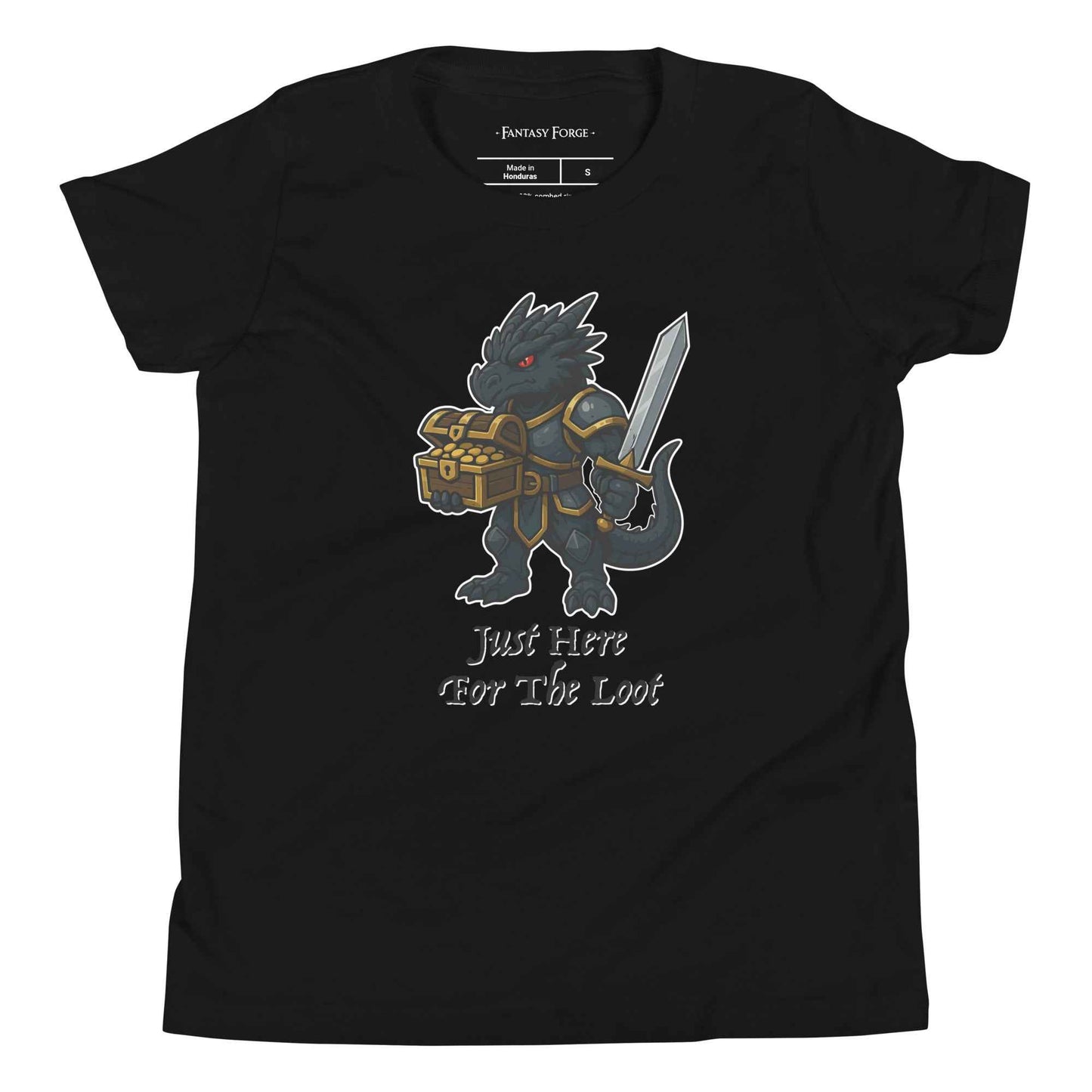 Just Here Fore The Loot - Black Dragon | Youth Short Sleeve T-Shirt