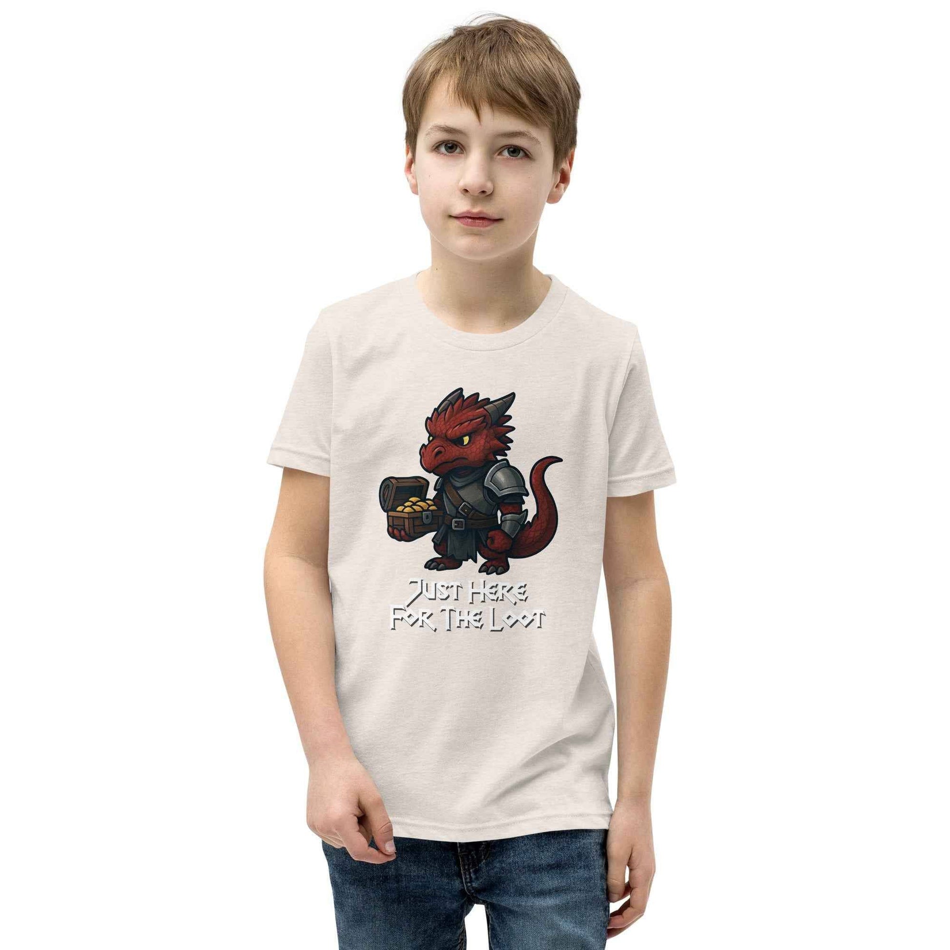 Just Here for the Loot | Red Dragon | Youth Short Sleeve T-Shirt