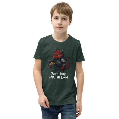 Just Here for the Loot | Red Dragon | Youth Short Sleeve T-Shirt