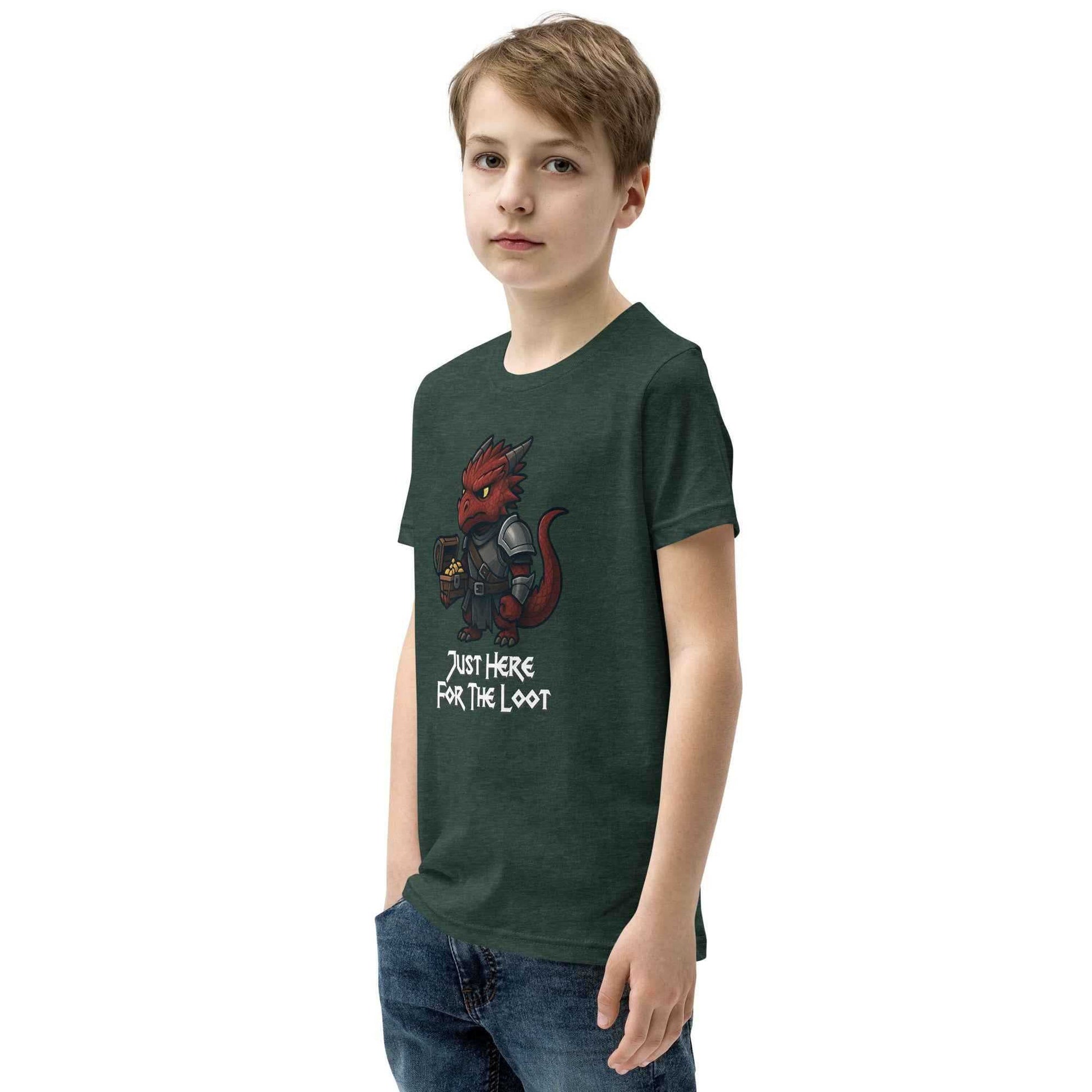Just Here for the Loot | Red Dragon | Youth Short Sleeve T-Shirt