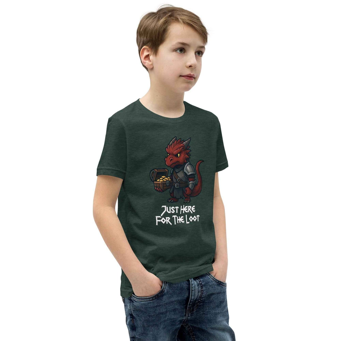 Just Here for the Loot | Red Dragon | Youth Short Sleeve T-Shirt