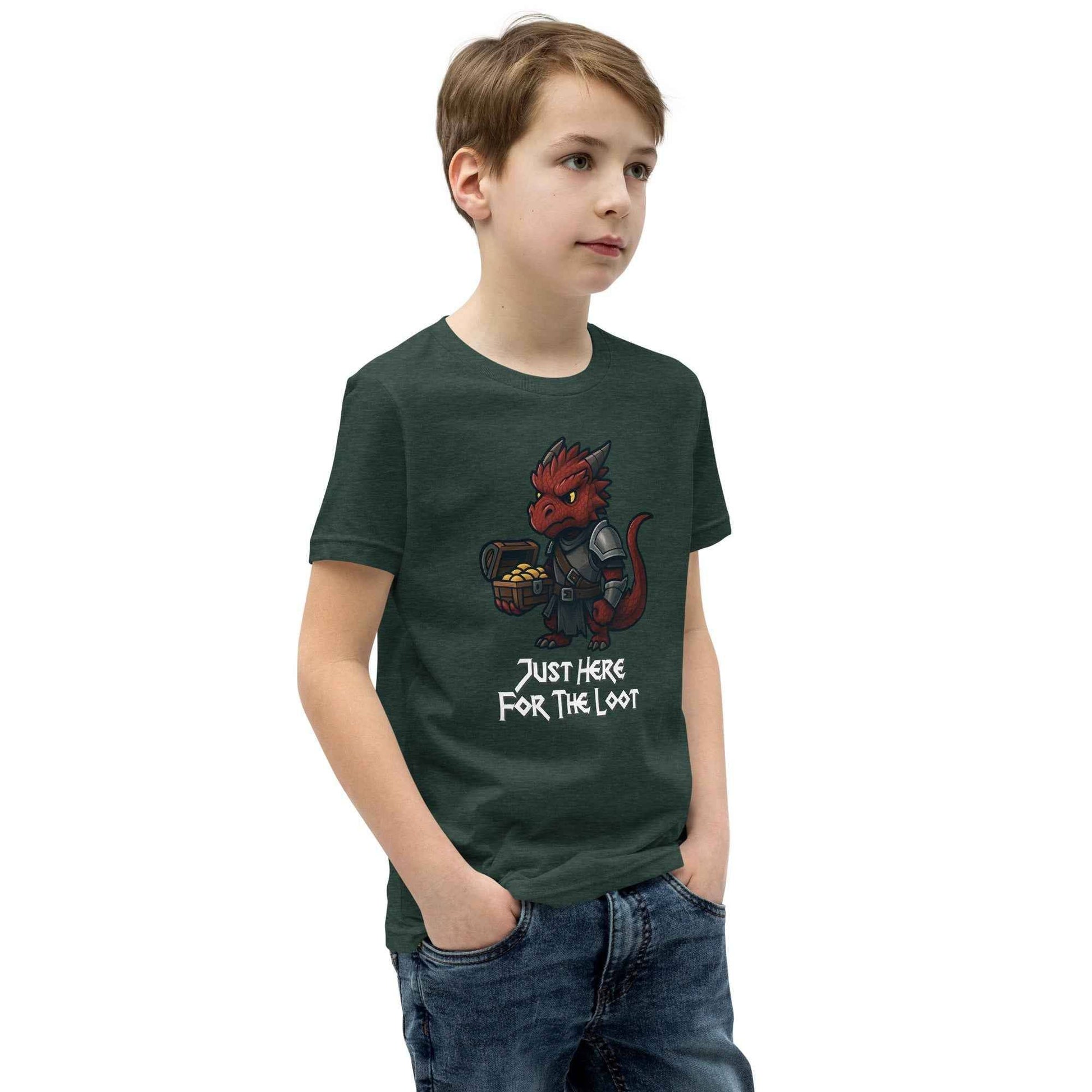 Just Here for the Loot | Red Dragon | Youth Short Sleeve T-Shirt