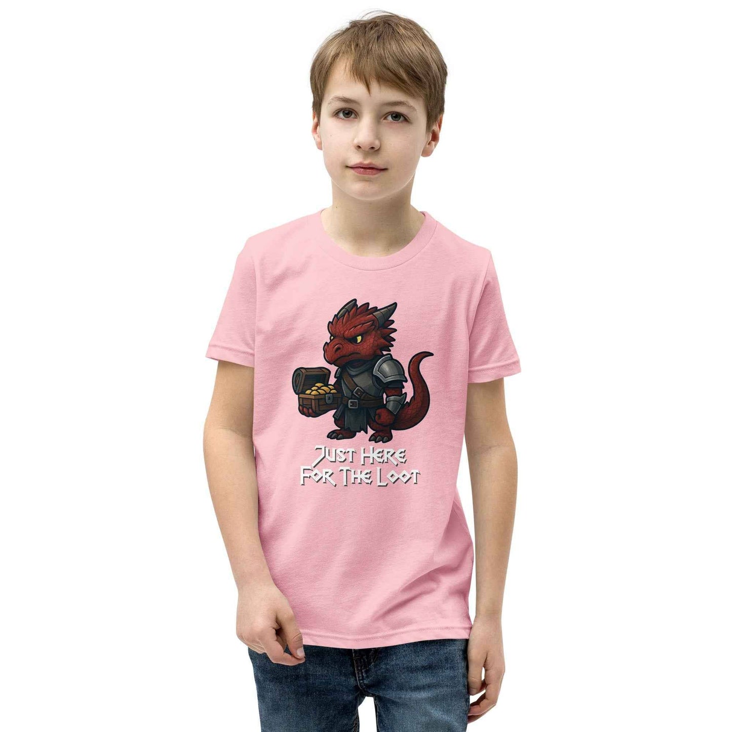 Just Here for the Loot | Red Dragon | Youth Short Sleeve T-Shirt