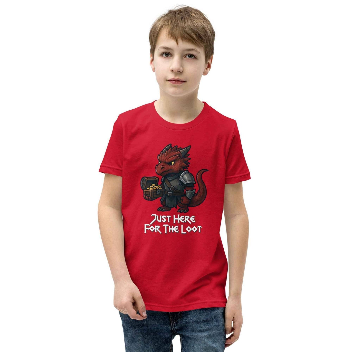 Just Here for the Loot | Red Dragon | Youth Short Sleeve T-Shirt
