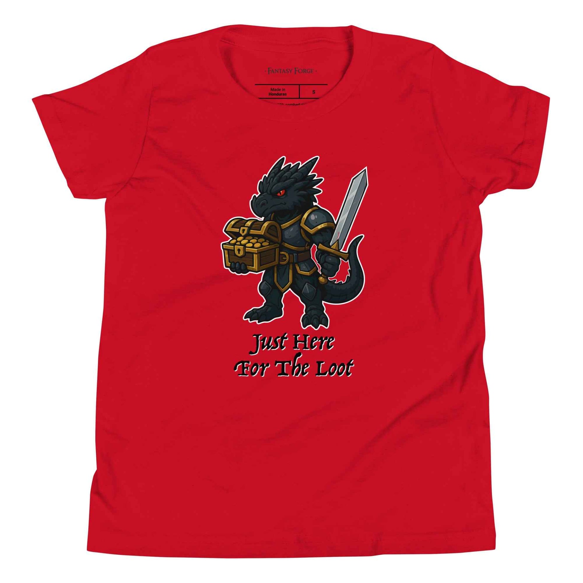Just Here Fore The Loot - Black Dragon | Youth Short Sleeve T-Shirt