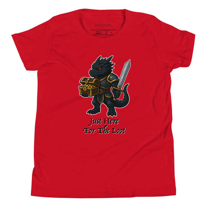Just Here Fore The Loot - Black Dragon | Youth Short Sleeve T-Shirt