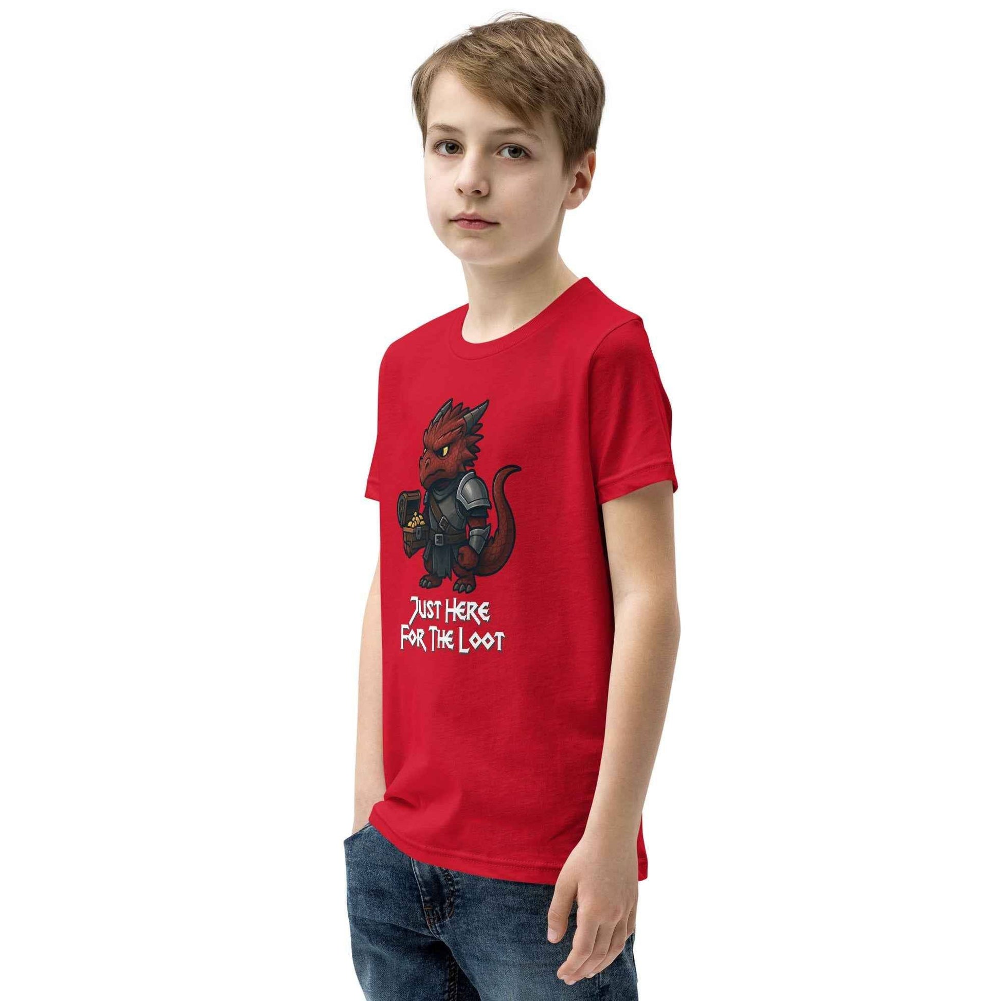 Just Here for the Loot | Red Dragon | Youth Short Sleeve T-Shirt